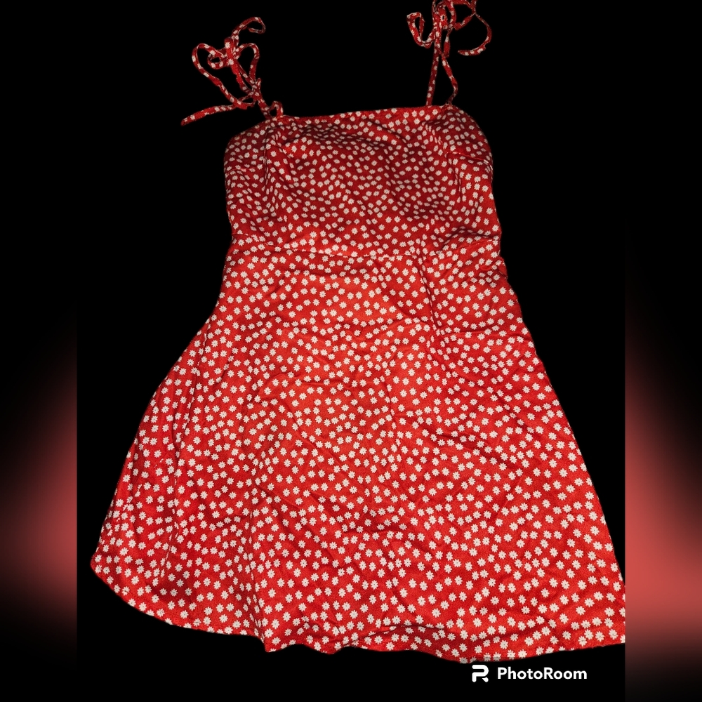 Red Tie Strap Sundress